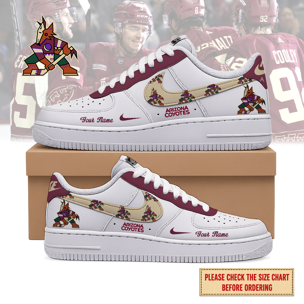 EXCLUSIVE EDITION - NEW CUSTOMIZED NHL30 AZC ARIZONA COYOTES AF1 SHOES