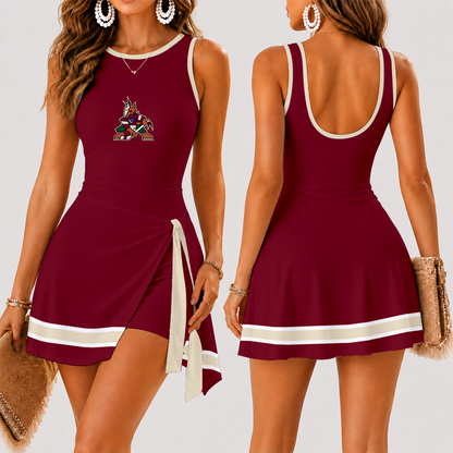 [SUPER SALE] NEW CUSTOMIZED NHL30 AZC ARIZONA COYOTES WOMEN'S SUMMER SKORT DRESS