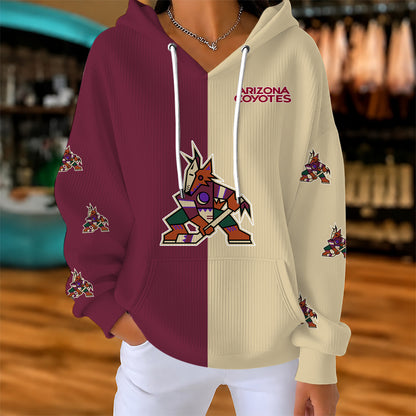 [SUPER SALE] NEW CUSTOMIZED NHL30 AZC ARIZONA COYOTES RIBBED HOODIE & SWEATSHIRT