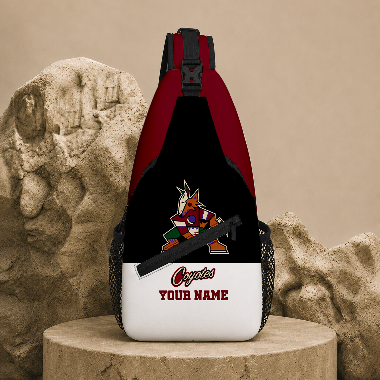 LIMITED EDITION - NEW CUSTOMIZED NHL30 AZC ARIZONA COYOTES SLING BAG
