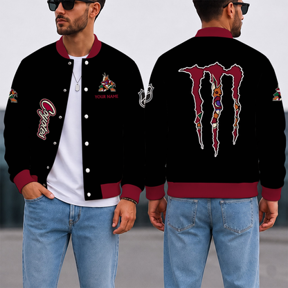 EXCLUSIVE EDITION - NEW CUSTOMIZED NHL30 AZC ARIZONA COYOTES SATIN VARSITY JACKET & BASEBALL JACKET