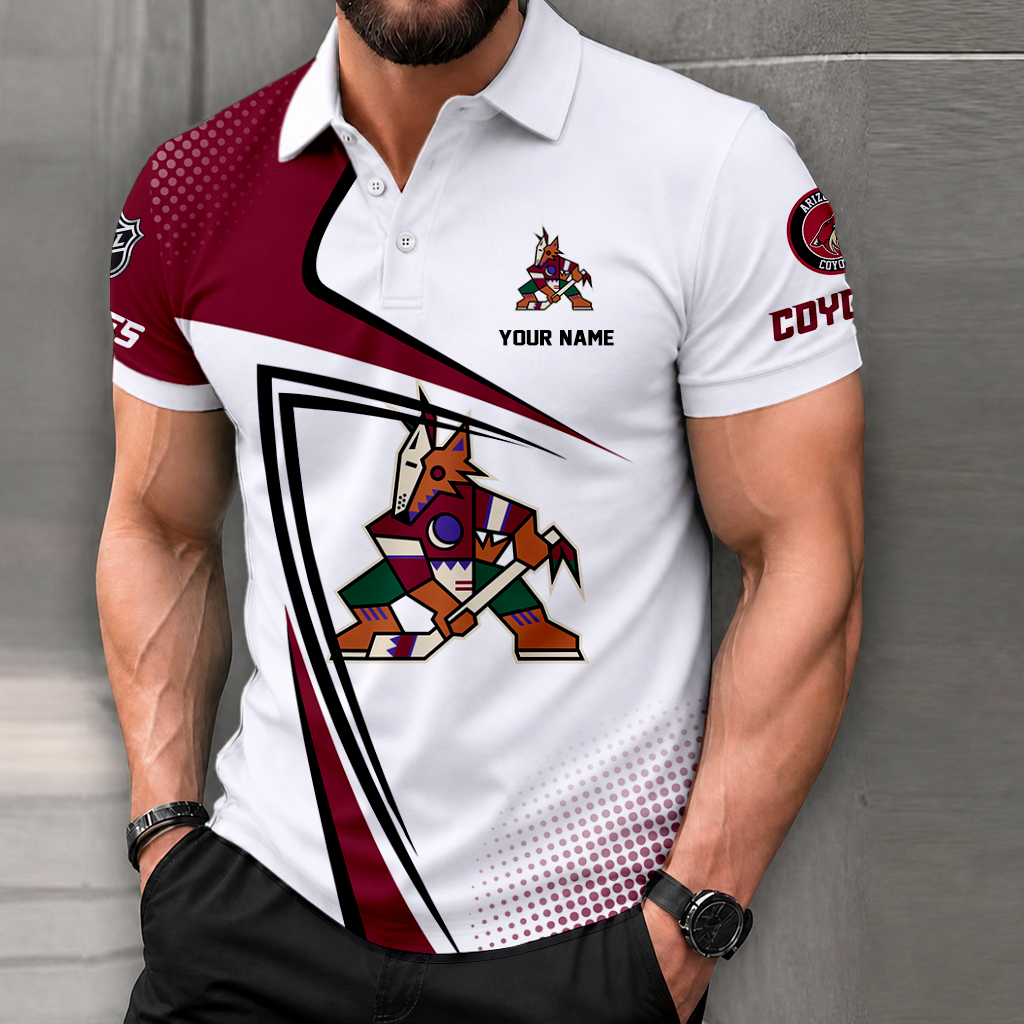 FINAL SALE - NEW CUSTOMIZED NHL30 AZC ARIZONA COYOTES POLO SHIRT, ZIP POLO SHIRT, T-SHIRTS, HOODIE, ZIP HOODIE & SWEATSHIRT