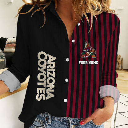 EXCLUSIVE EDITION - NEW CUSTOMIZED NHL30 AZC ARIZONA COYOTES WOMEN CASUAL SHIRT
