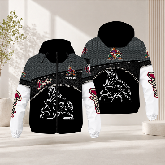 EXCLUSIVE EDITION - NEW CUSTOMIZED NHL30 AZC ARIZONA COYOTES WINDBREAKER JACKET