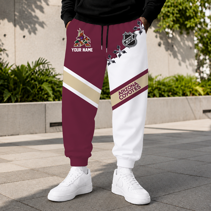 LIMITED EDITION - NEW CUSTOMIZED NHL30 AZC ARIZONA COYOTES SWEATPANTS