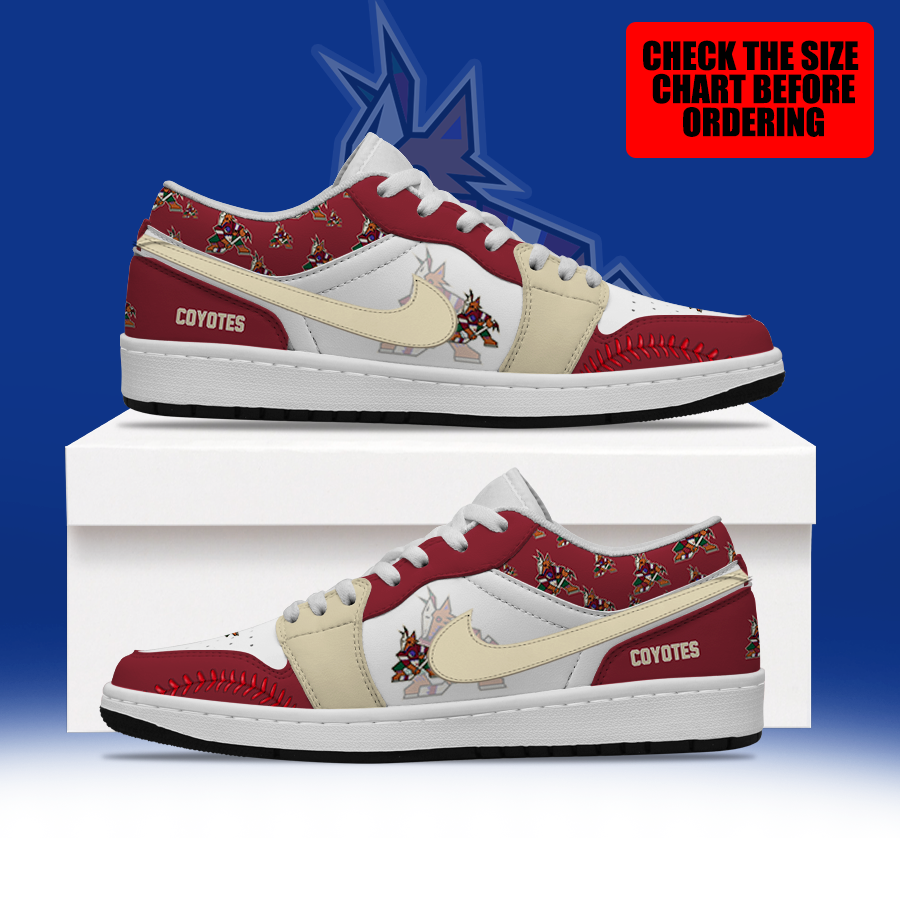 [SUPER SALE] NEW CUSTOMIZED NHL30 AZC ARIZONA COYOTES AIR JORDAN LOW SHOES