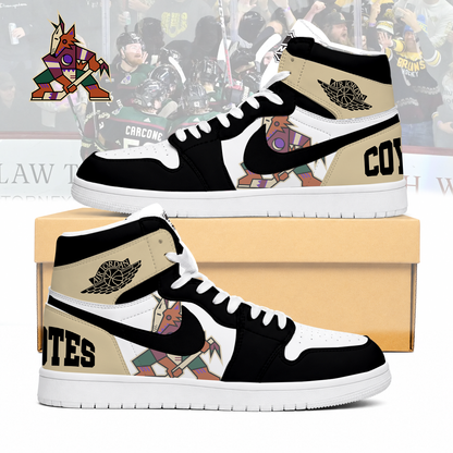 LIMITED EDITION - NEW CUSTOMIZED NHL30 AZ COYOTES AIR JORDAN SNEAKERS