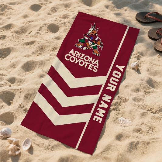 SPECIAL EDITION - NEW CUSTOMIZED NHL30 AZC ARIZONA COYOTES BEACH TOWEL