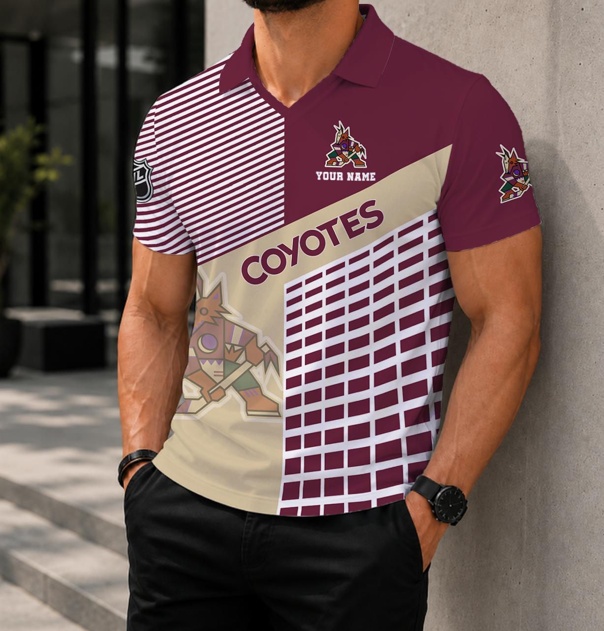 VIRAL EDITION - NEW CUSTOMIZED NHL30 AZC ARIZONA COYOTES POLO SHIRT