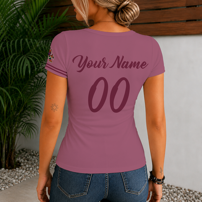 [SUPER SALE] NEW CUSTOMIZED NHL30 AZC ARIZONA COYOTES WOMEN'S SHORT SLEEVE HENLEY T-SHIRT