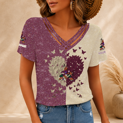 LIMITED EDITION - NEW CUSTOMIZED NHL30 AZC ARIZONA COYOTES V-NECK SHIRT