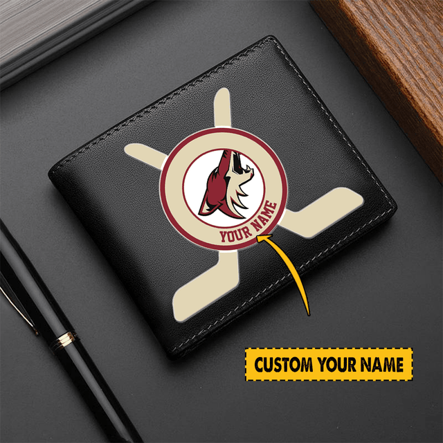 LIMITED EDITION - NEW CUSTOMIZED NHL30 AZC ARIZONA COYOTES LEATHER WALLET