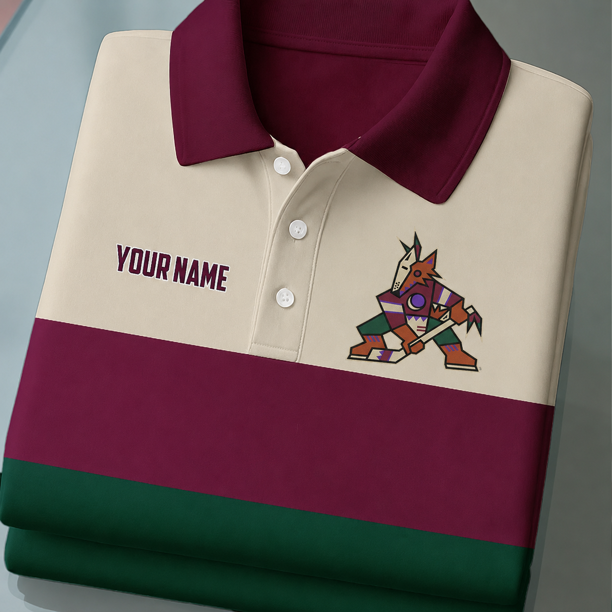 [SUPER SALE] NEW CUSTOMIZED NHL30 AZC ARIZONA COYOTES POLO SHIRT