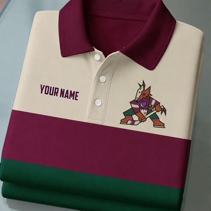 [SUPER SALE] NEW CUSTOMIZED NHL30 AZC ARIZONA COYOTES POLO SHIRT