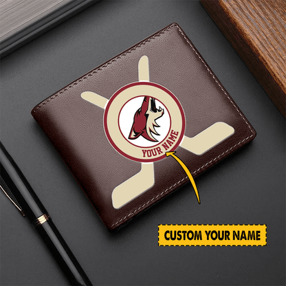LIMITED EDITION - NEW CUSTOMIZED NHL30 AZC ARIZONA COYOTES LEATHER WALLET
