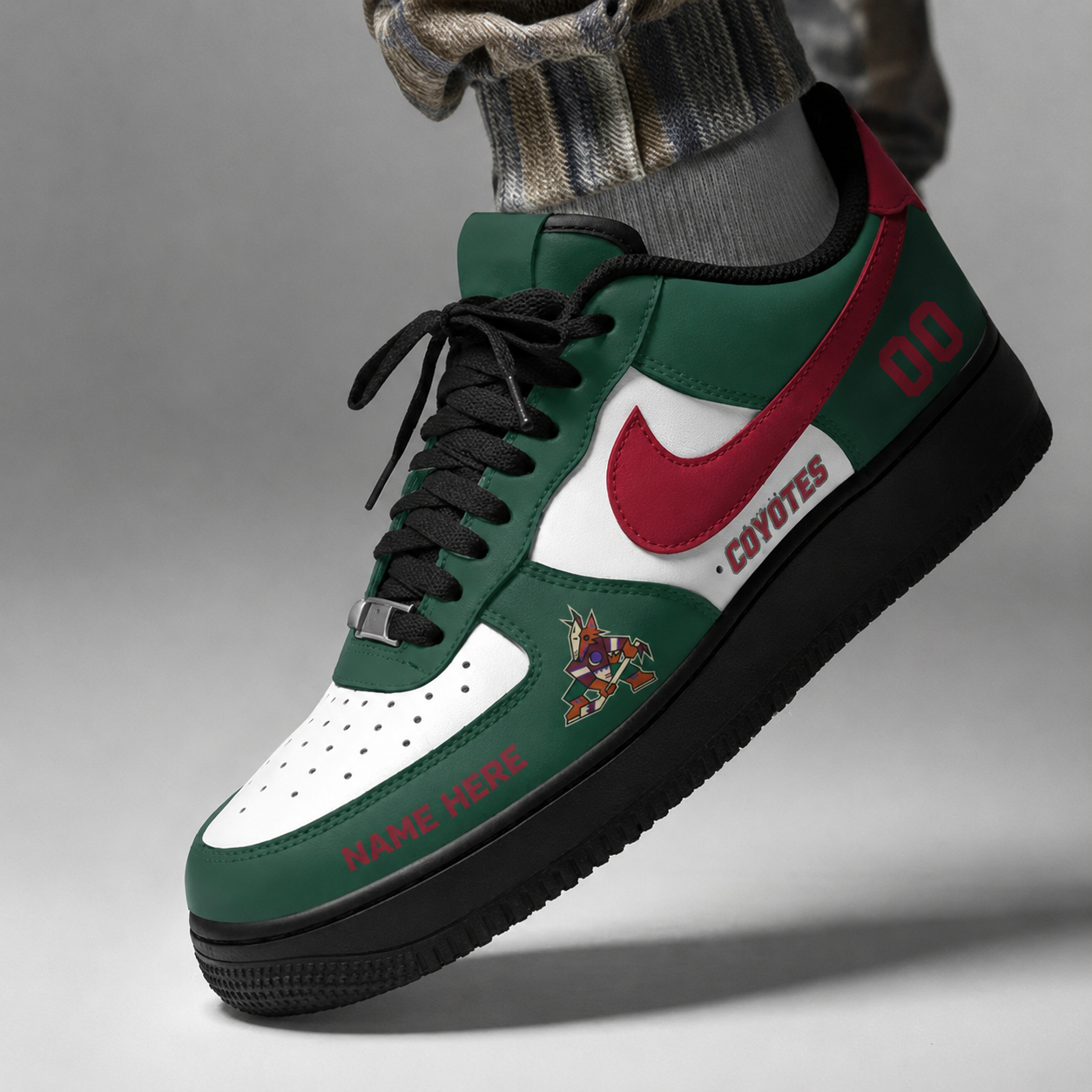 [SUPER SALE] NEW CUSTOMIZED NHL30 AZC ARIZONA COYOTES AF1 SHOES