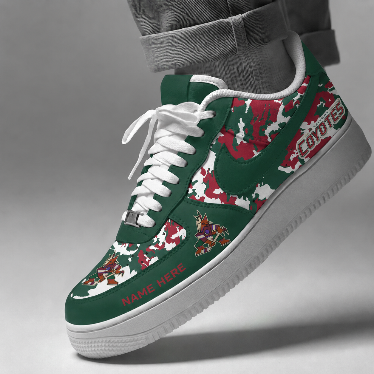 [SUPER SALE] NEW CUSTOMIZED NHL30 AZC ARIZONA COYOTES AF1 SHOES