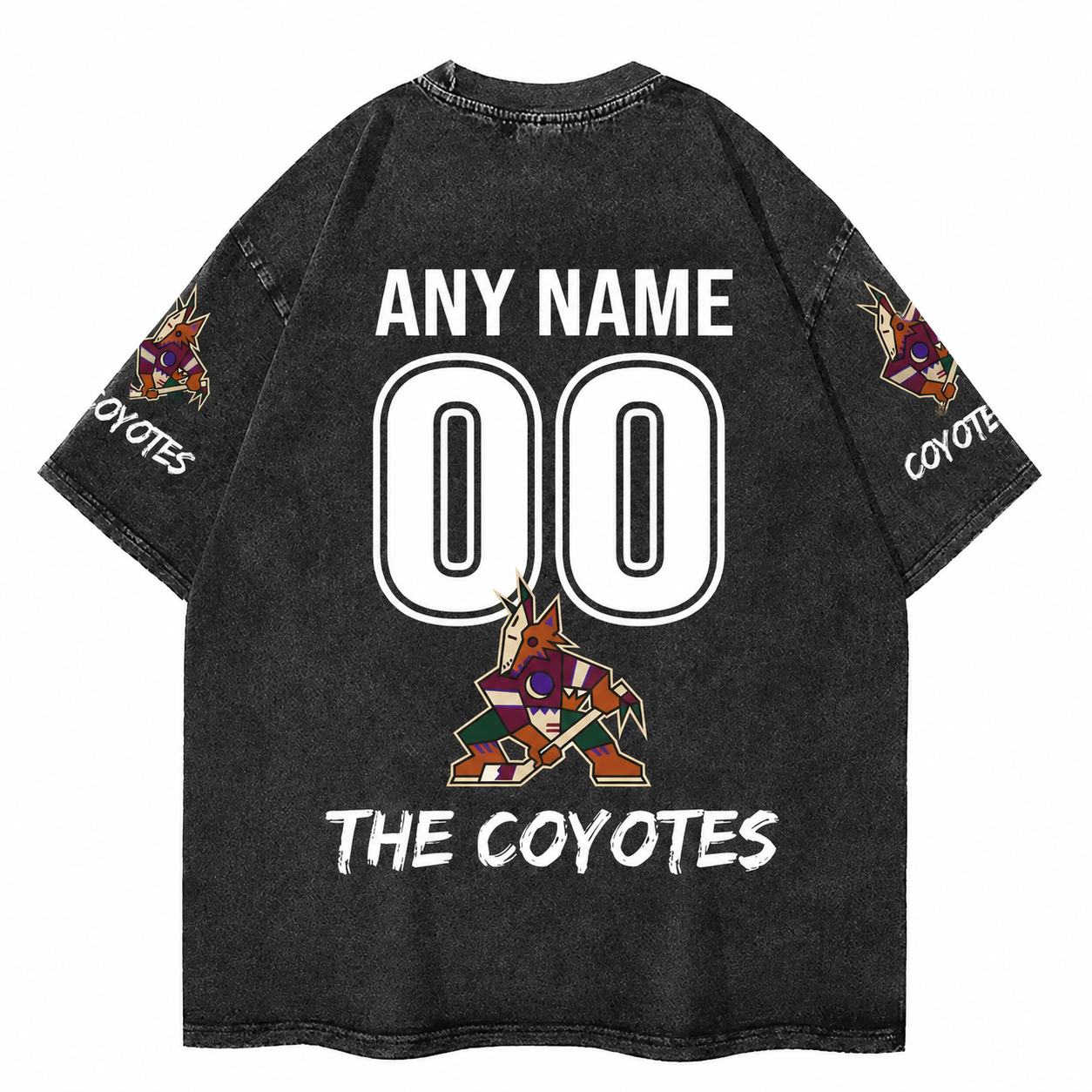 [SUPER SALE] NEW CUSTOMIZED NHL30 AZC ARIZONA COYOTES MULTICOLOR WASHED TEE