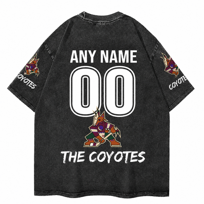 [SUPER SALE] NEW CUSTOMIZED NHL30 AZC ARIZONA COYOTES MULTICOLOR WASHED TEE
