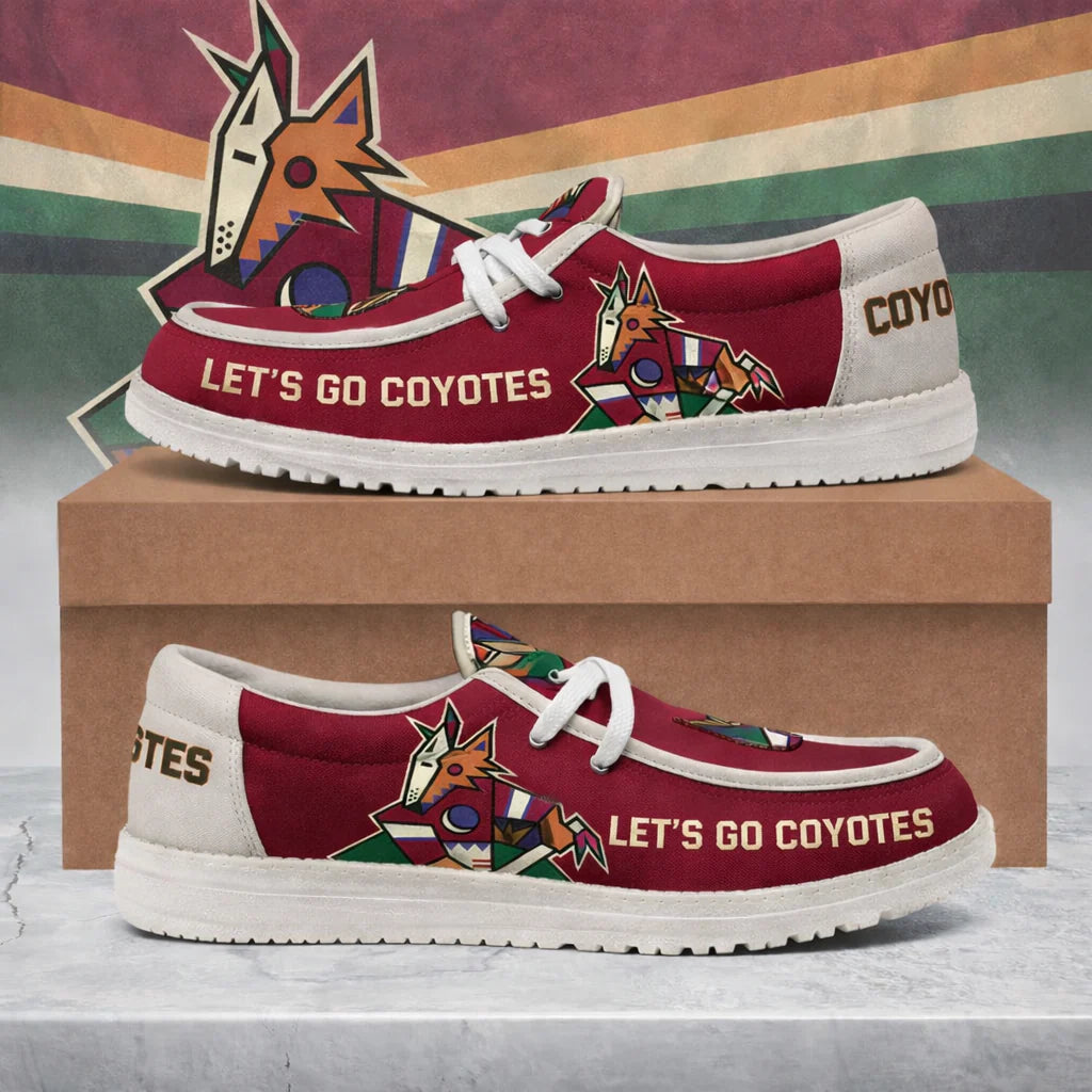 LIMITED EDITION - NEW CUSTOMIZED NHL30 AZC ARIZONA COYOTES LOAFER SHOES