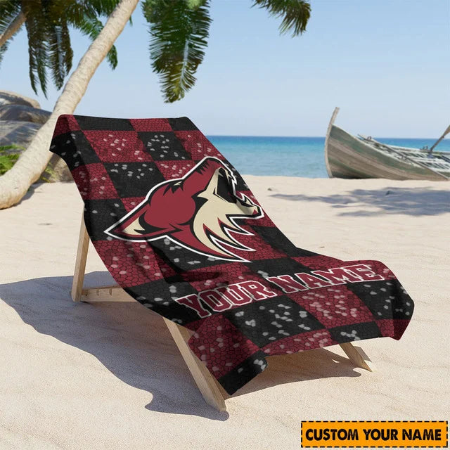 LIMITED EDITION - NEW CUSTOMIZED NHL30 AZC ARIZONA COYOTES BEACH TOWEL FOR FAN