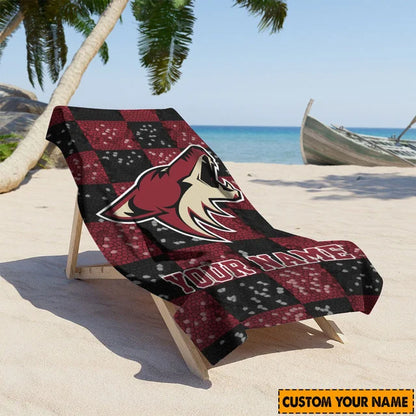 LIMITED EDITION - NEW CUSTOMIZED NHL30 AZC ARIZONA COYOTES BEACH TOWEL FOR FAN
