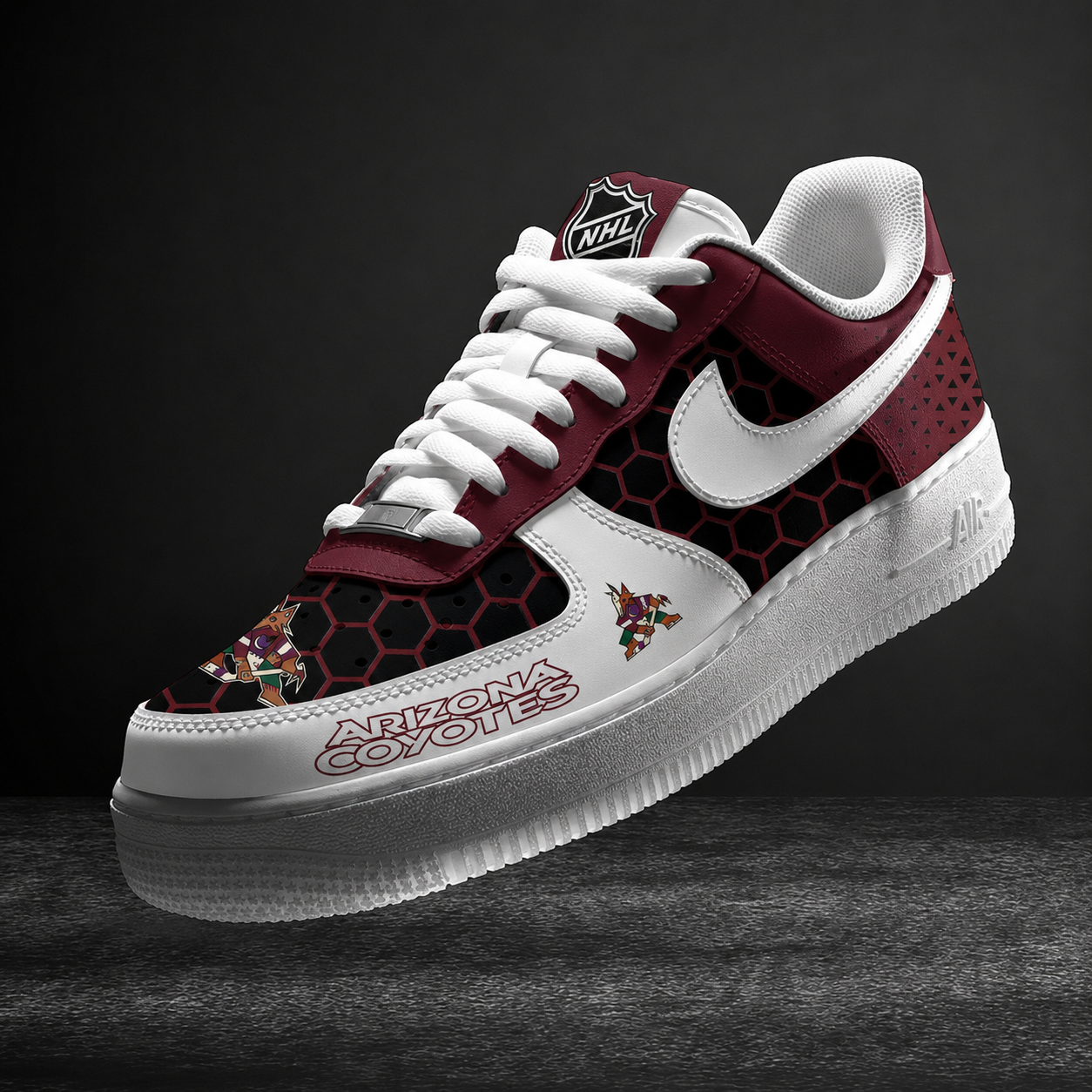 LIMITED EDITION - NEW CUSTOMIZED NHL30 AZC ARIZONA COYOTES AF1 SHOES