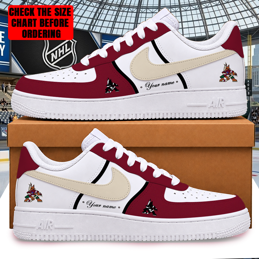 LIMITED EDITION - NEW CUSTOMIZED NHL30 AZC ARIZONA COYOTES AF1 SHOES