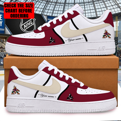 LIMITED EDITION - NEW CUSTOMIZED NHL30 AZC ARIZONA COYOTES AF1 SHOES