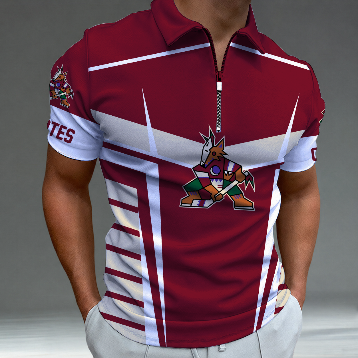 LIMITED EDITION - NEW CUSTOMIZED NHL30 AZC ARIZONA COYOTES POLO SHIRT