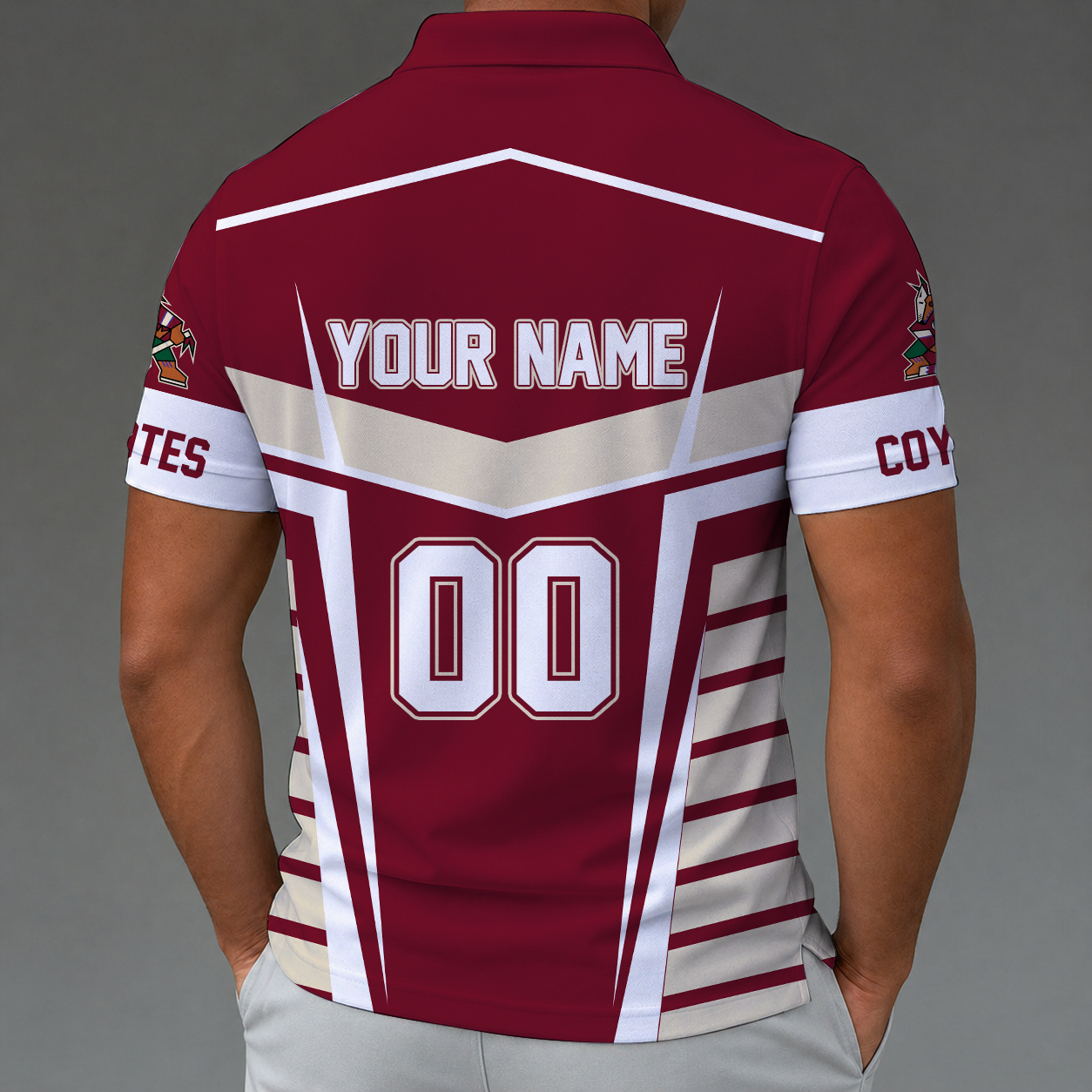 LIMITED EDITION - NEW CUSTOMIZED NHL30 AZC ARIZONA COYOTES POLO SHIRT