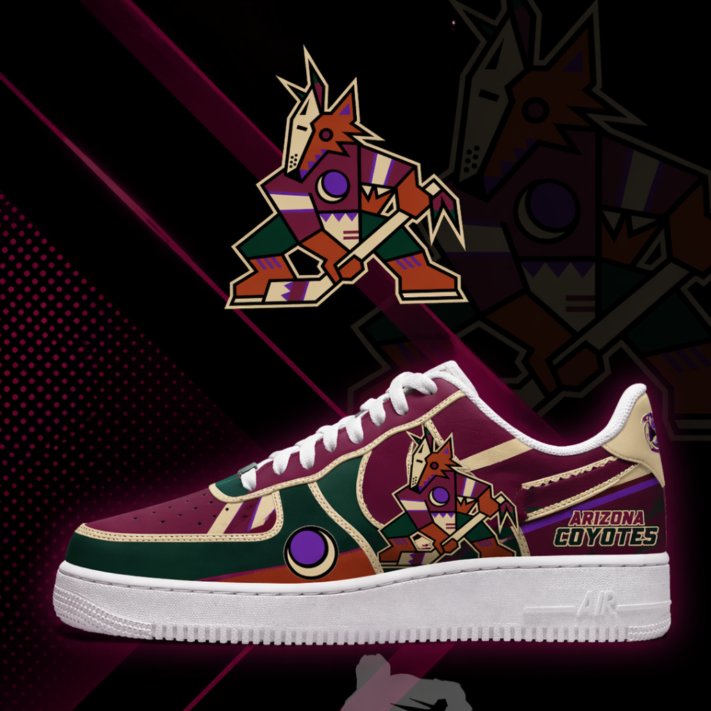 LIMITED EDITION - NEW CUSTOMIZED NHL30 AZC ARIZONA COYOTES AF1 SHOES