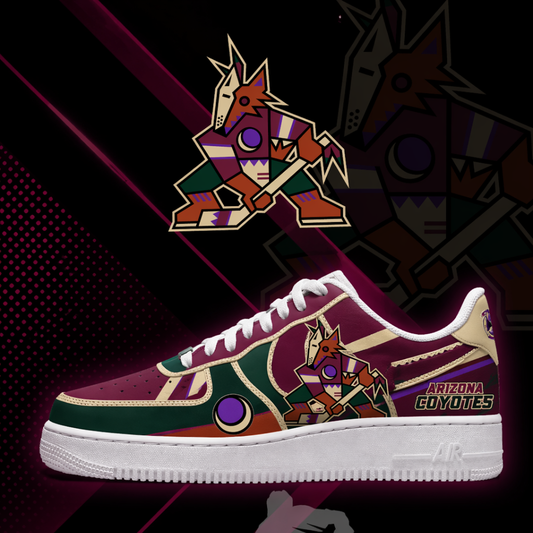 LIMITED EDITION - NEW CUSTOMIZED NHL30 AZC ARIZONA COYOTES AF1 SHOES