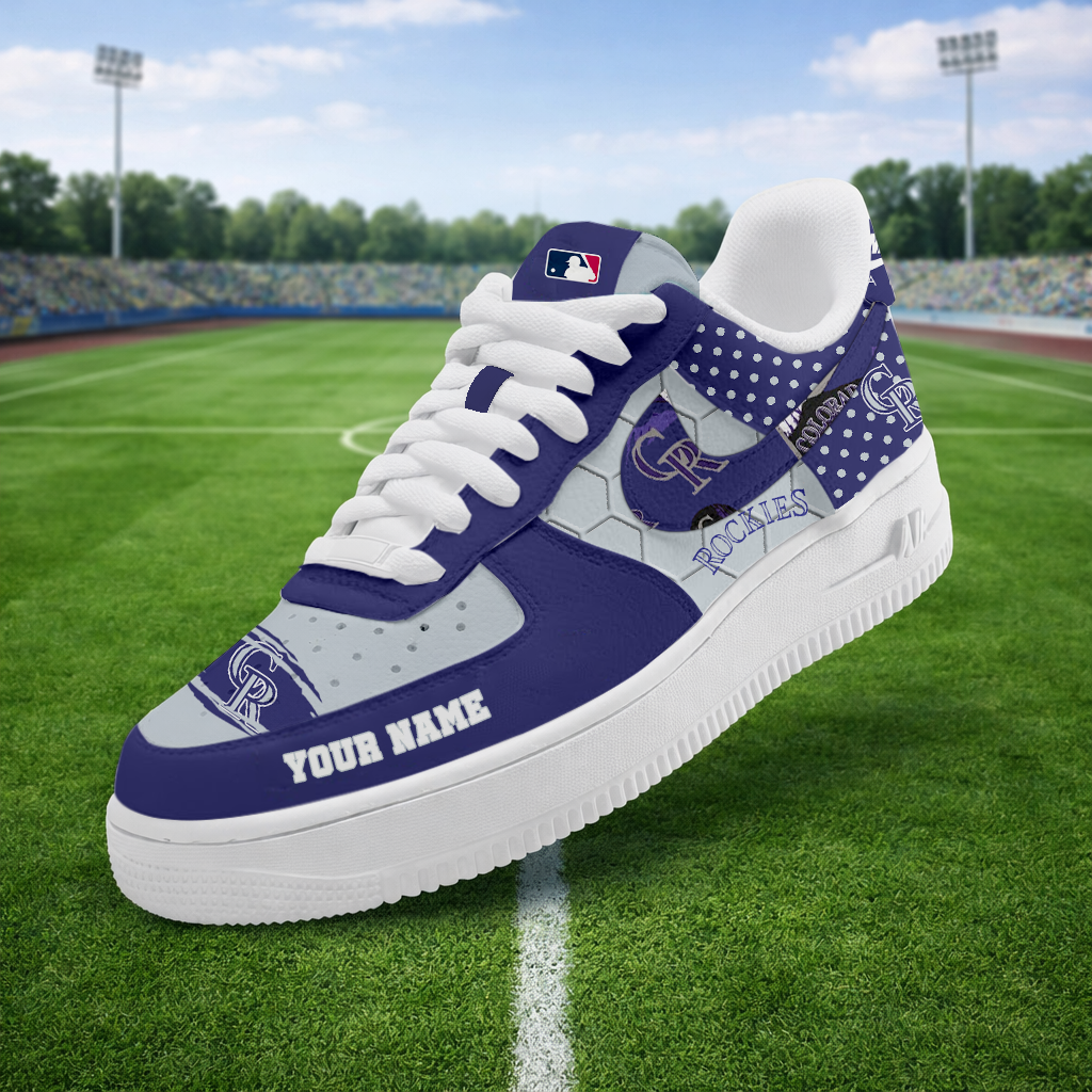 LIMITED EDITION - NEW CUSTOMIZED MLB30 COR COLORADO ROCKIES AF1 SNEAKERS
