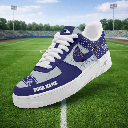 LIMITED EDITION - NEW CUSTOMIZED MLB30 COR COLORADO ROCKIES AF1 SNEAKERS