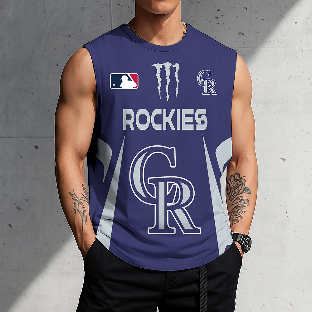 LIMITED EDITION - NEW CUSTOMIZED MLB30 COR COLORADO ROCKIES MEN'S GYM SHIRT