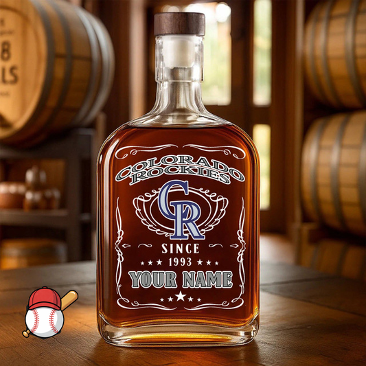 LIMITED EDITION - NEW CUSTOMIZED MLB30 COR COLORADO ROCKIES LUXURY WHISKEY BOTTLE 450ML
