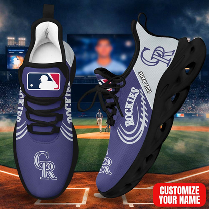 LIMITED EDITION - NEW CUSTOMIZED MLB30 COR COLORADO ROCKIES PREMIUM CLUNKY SNEAKERS