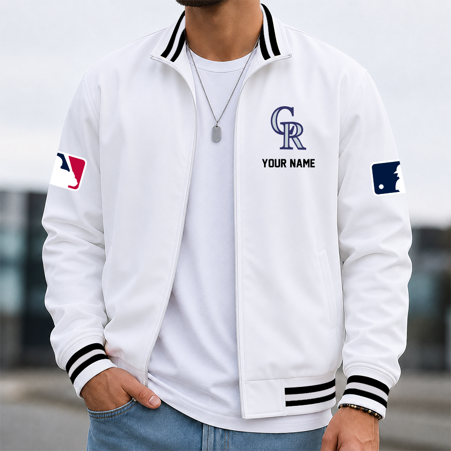 [FLASH SALE] NEW CUSTOMIZED MLB30 COR COLORADO ROCKIES MULTICOLOR MEN'S CASUAL JACKET