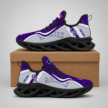 ELITE EDITION - NEW CUSTOMIZED MLB30 COR COLORADO ROCKIES MAX SOUL SHOES