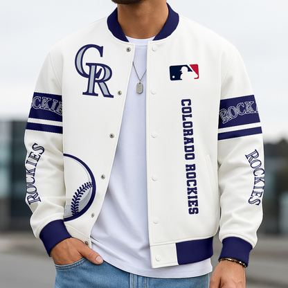 LIMITED EDITION - NEW CUSTOMIZED MLB30 COR COLORADO ROCKIES BASEBALL JACKET, SATIN VARSITY JACKET