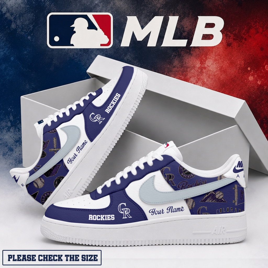 LIMITED EDITION - NEW CUSTOMIZED MLB30 COR COLORADO ROCKIES AF1 SHOES