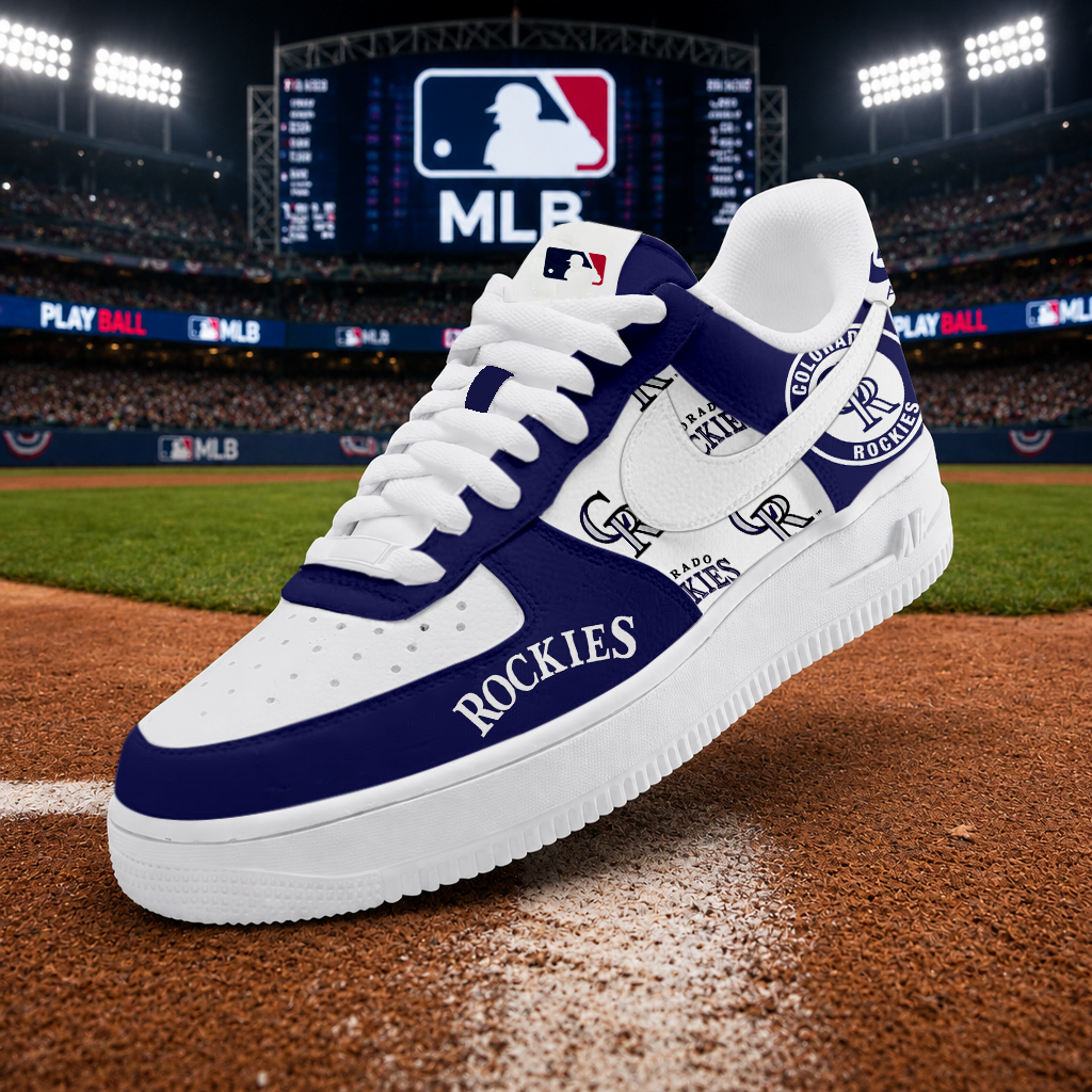 LIMITED EDITION - NEW CUSTOMIZED MLB30 COR COLORADO ROCKIES AF1 SHOES
