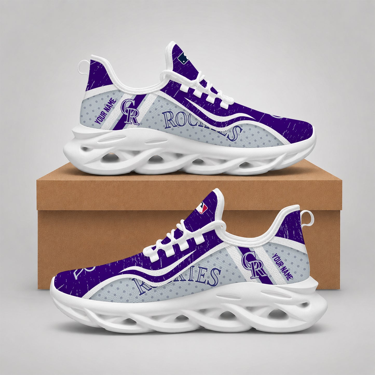 ELITE EDITION - NEW CUSTOMIZED MLB30 COR COLORADO ROCKIES MAX SOUL SHOES