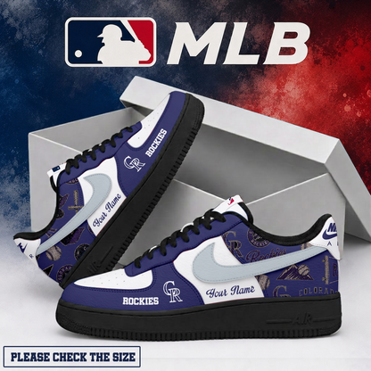 LIMITED EDITION - NEW CUSTOMIZED MLB30 COR COLORADO ROCKIES AF1 SHOES