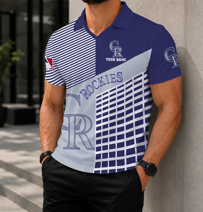 LIMITED EDITION - NEW CUSTOMIZED MLB30 COR COLORADO ROCKIES POLO SHIRT