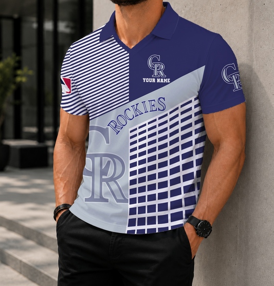 LIMITED EDITION - NEW CUSTOMIZED MLB30 COR COLORADO ROCKIES POLO SHIRT