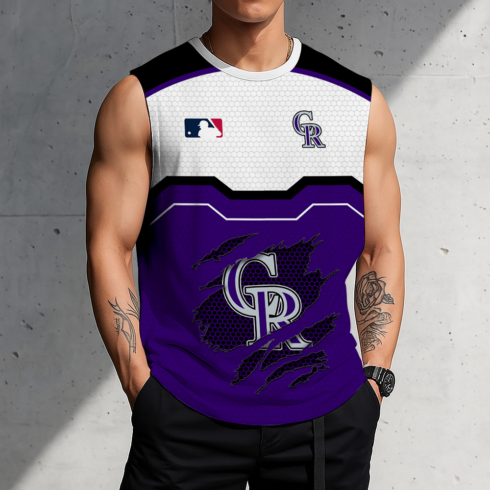 LIMITED EDITION - NEW CUSTOMIZED MLB30 COR COLORADO ROCKIES MEN'S GYM SHIRT