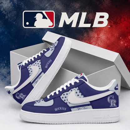LIMITED EDITION - NEW CUSTOMIZED MLB30 COR COLORADO ROCKIES AF1 SHOES