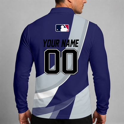 [FLASH SALE] NEW CUSTOMIZED MLB30 COR COLORADO ROCKIES MEN'S LONG SLEEVE POLO